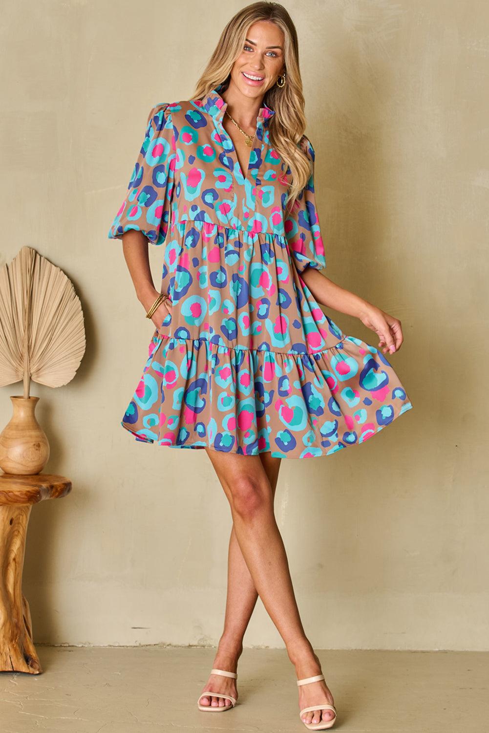 Robe à Froufrous et Manches Bouffantes - Robesboutique