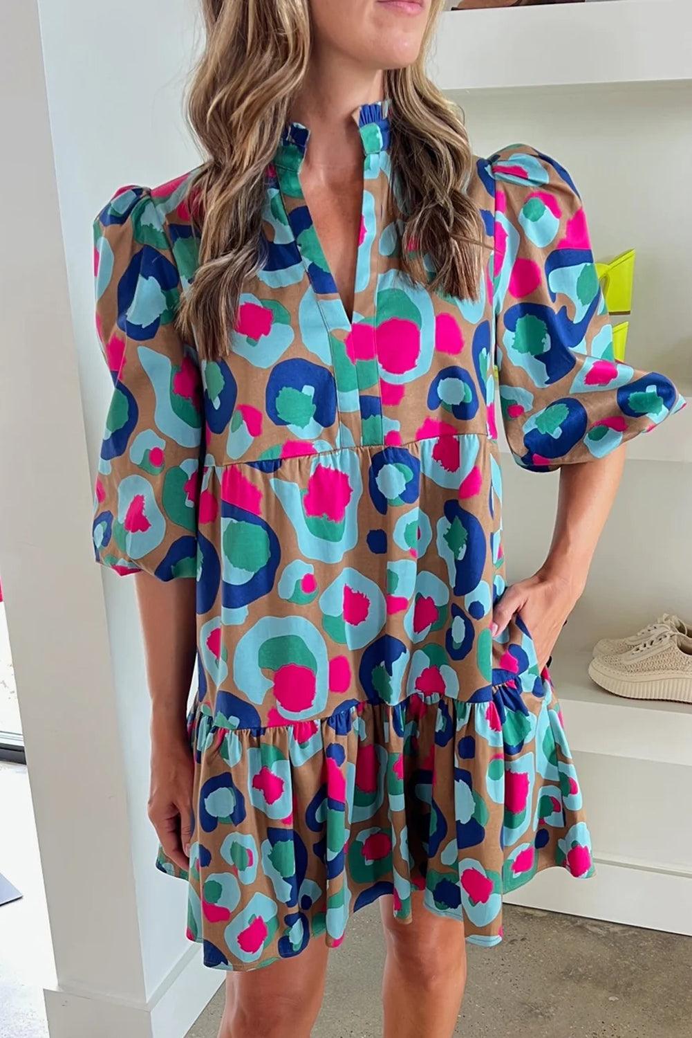 Robe à Froufrous et Manches Bouffantes - Robesboutique